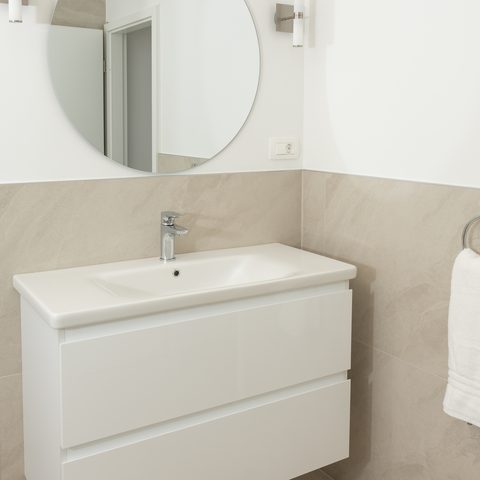 Bathroom washbasin with drawers