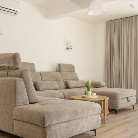 Living room lounge with corner sofa