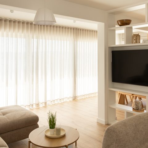 Living room with smart TV